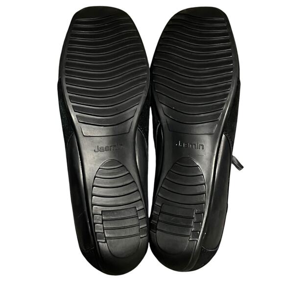 Jasmin Comfort Shoes Womens 8M Black Soft Suede Leather Alaina Slip On Loafers - Picture 10 of 14
